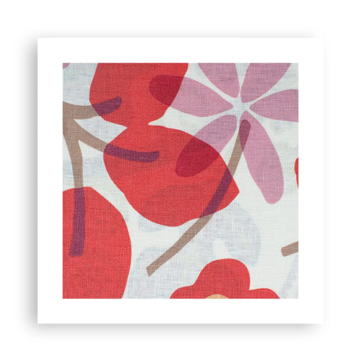 Affiche - Poster - Composition florale dans les roses - 40x40 cm