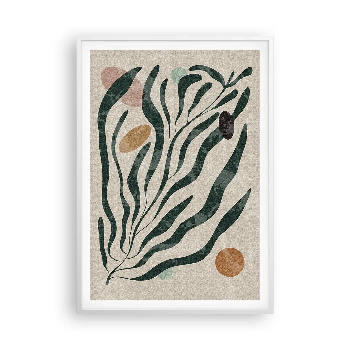 Affiche dans un cadre blanc - Poster - Parmi la verdure - 70x100 cm