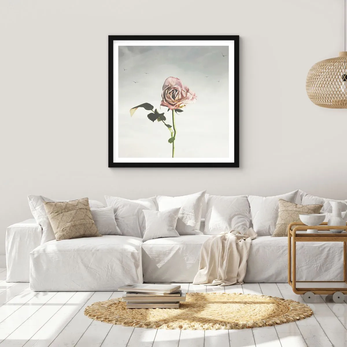 Affiche dans un cadre noir - Poster - Bonjour de printemps - 30x30 cm