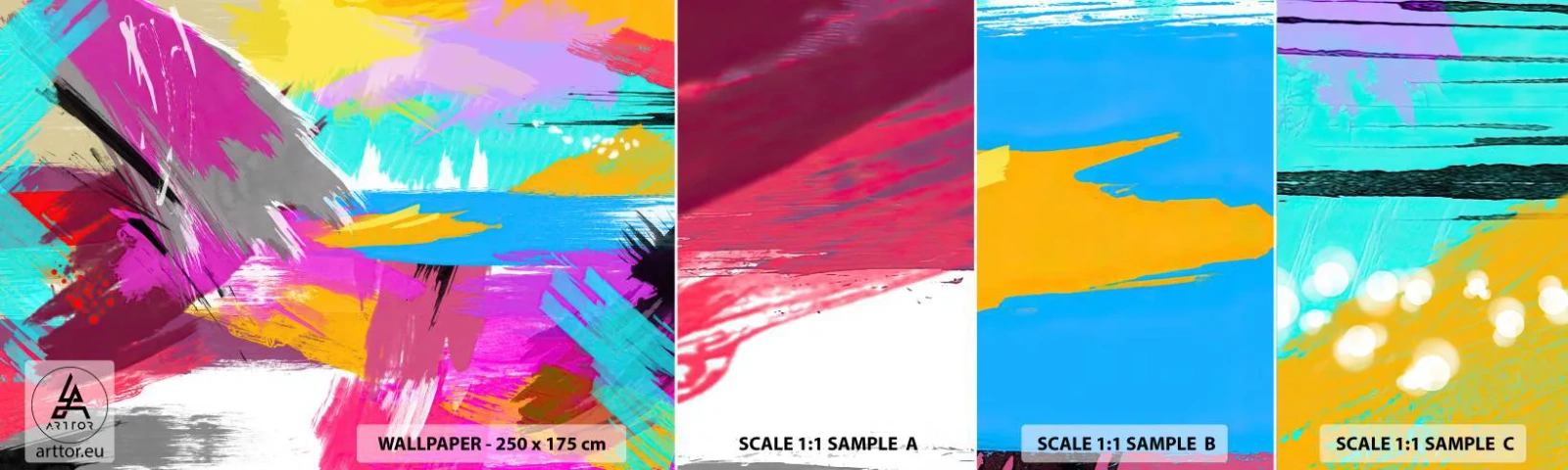 Échantillon de Papier Peint Autocollant Deluxe Sticker - Maz, maz, maz encore une fois - Abstraction, Morceau, Modèle moderne - 100x30 cm