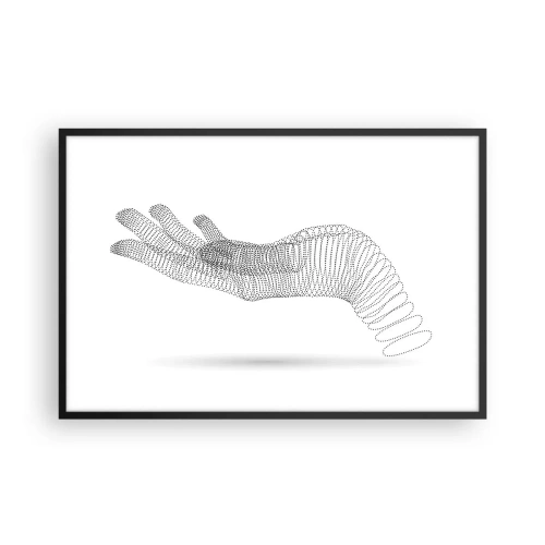 Affiche dans un cadre noir - Poster - La main ressort - 91x61 cm