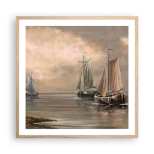 Affiche dans un chêne clair - Poster - Le retour des marins - 60x60 cm