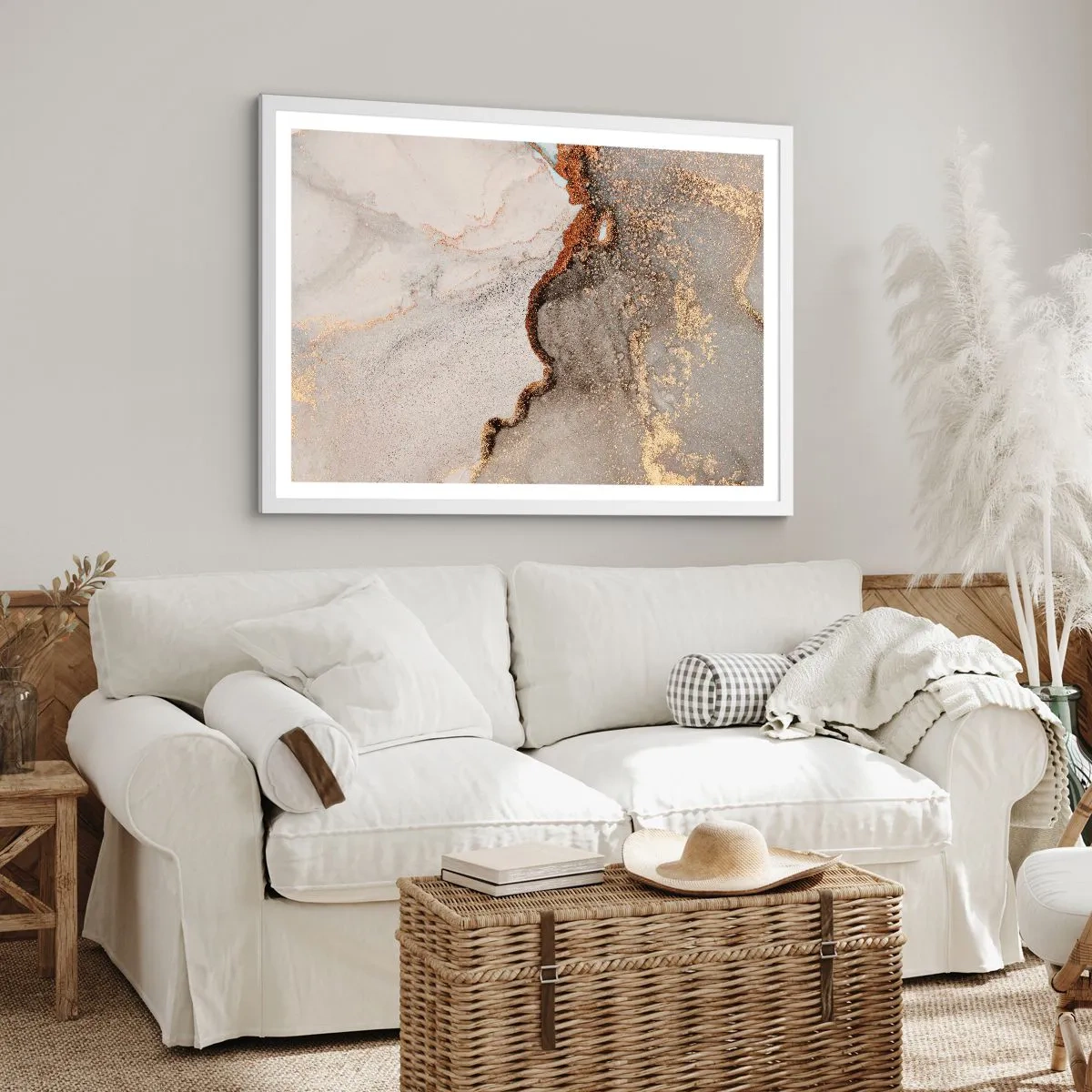 Affiche dans un cadre blanc - Poster - Aux frontières des couleurs - 70x50 cm