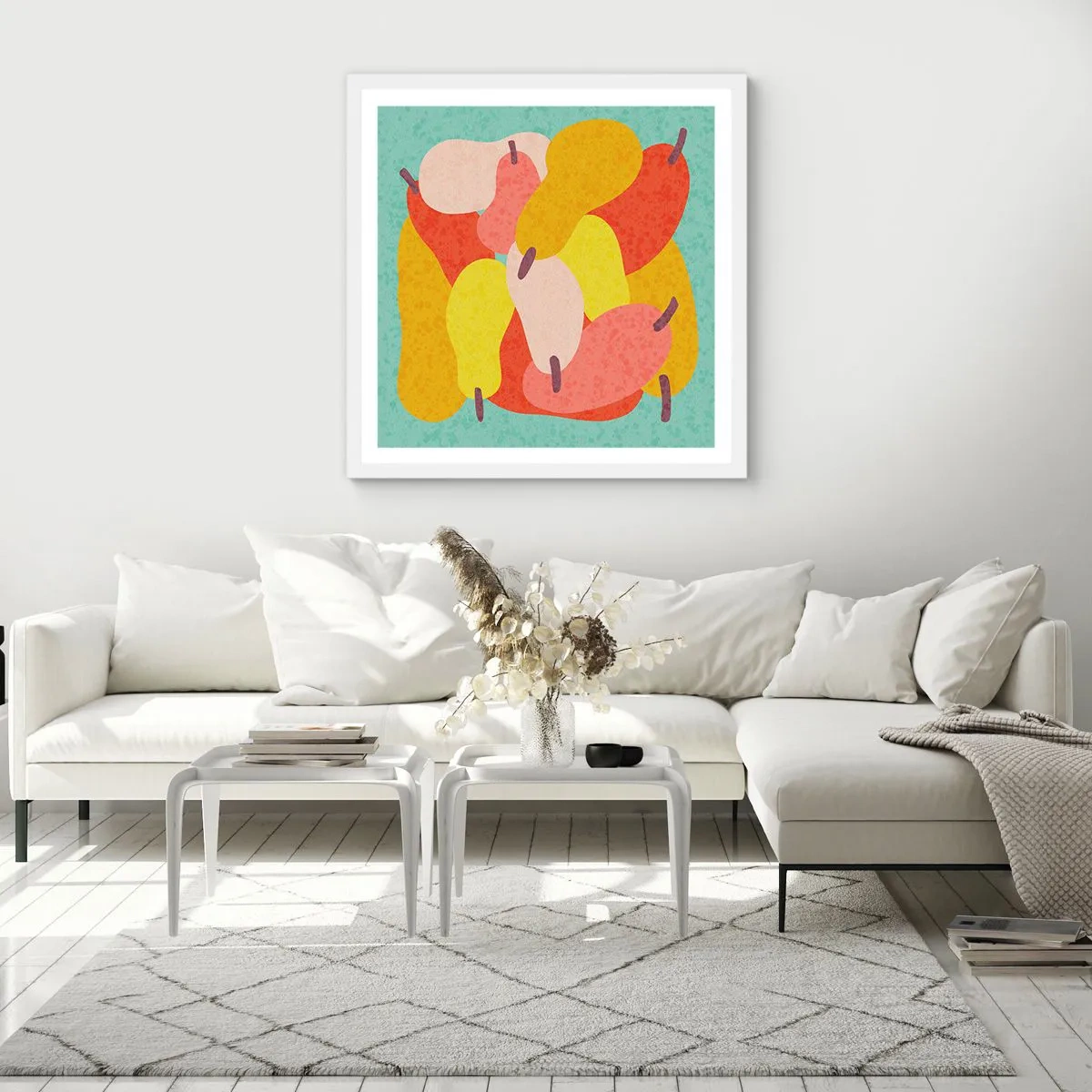 Affiche dans un cadre blanc - Poster - Essayez le soleil d'été - 40x40 cm