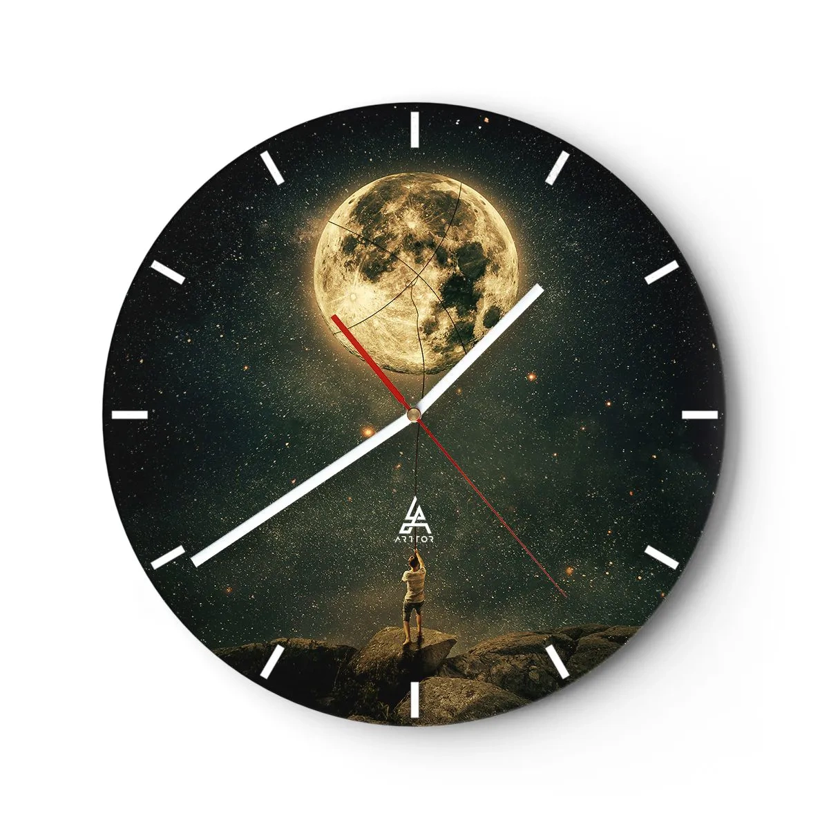 Horloge murale - Pendule murale - Celui qui a volé la lune - 40x40 cm