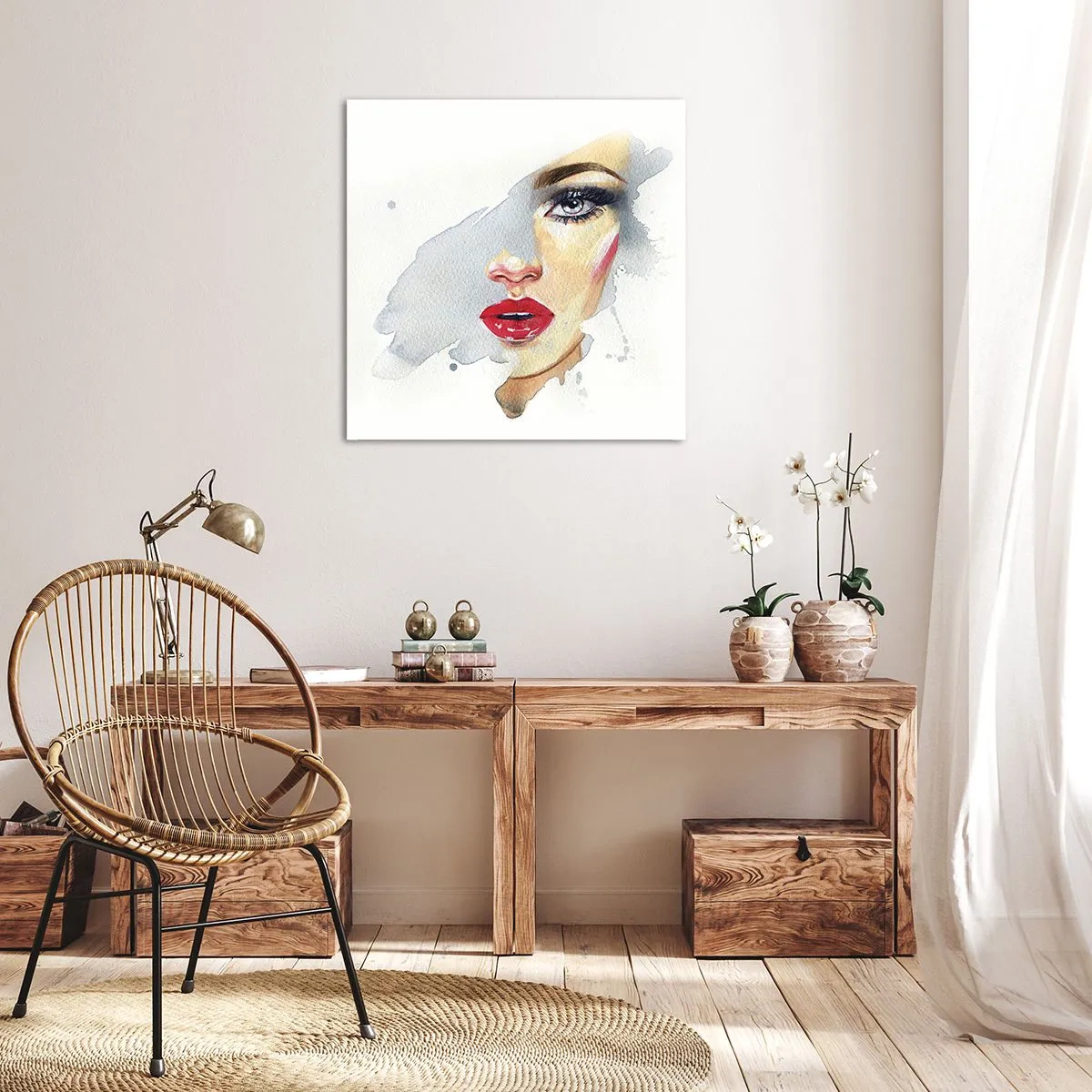 Impression sur toile - Image sur toile - Reflet dans une goutte d'eau - 60x60 cm