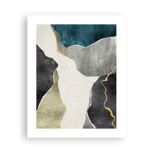 Affiche - Poster - Composition mosaïque avec un fil d'or - 40x50 cm