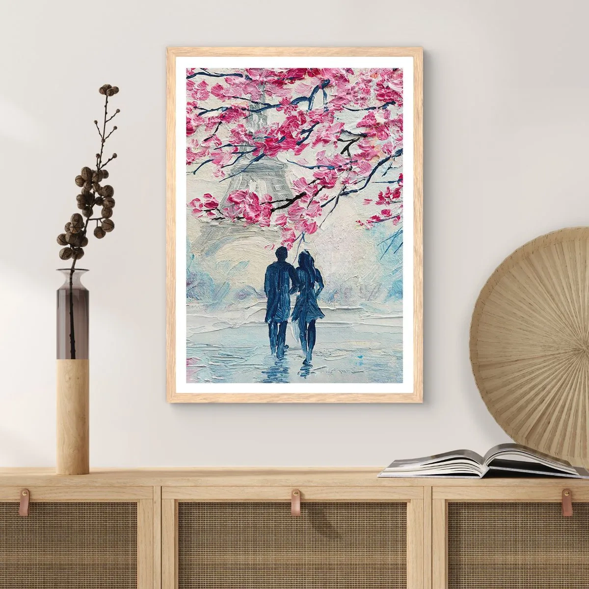 Affiche dans un chêne clair - Poster - Ballade romantique - 70x100 cm
