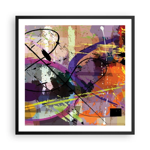Affiche dans un cadre noir - Poster - Vous pouvez aller tout droit ou autour - 60x60 cm