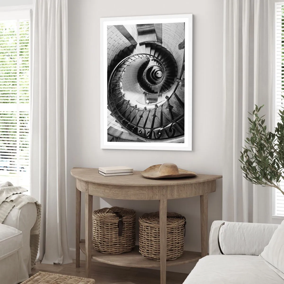 Affiche dans un cadre blanc - Poster - De plus en plus haut - 40x50 cm