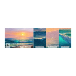 Échantillon de Papier Peint Autocollant Deluxe Sticker - Le chant turquoise des vagues - Abstraction, Paysage, Mer - 100x30 cm