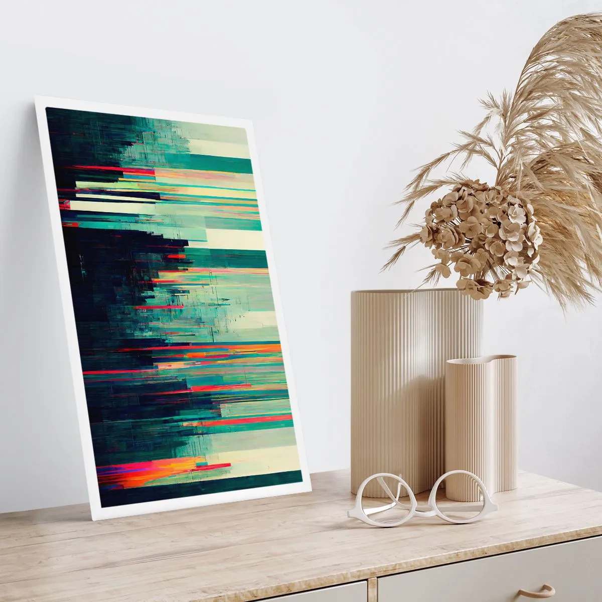 Affiche - Poster - Abstraction moderne avec des lignes géométriques - 50x70cm - Ville futuriste - Décoration murale moderne pour le salon et la chambre ARTTOR