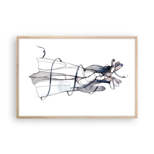 Affiche dans un chêne clair - Poster - Étude du touché - 91x61 cm