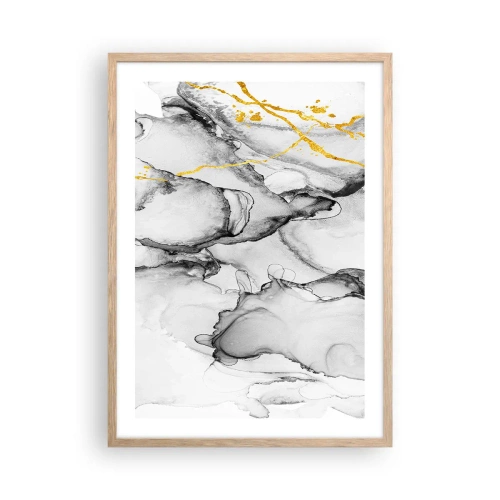 Affiche dans un chêne clair - Poster - Composition à motif or - 50x70 cm