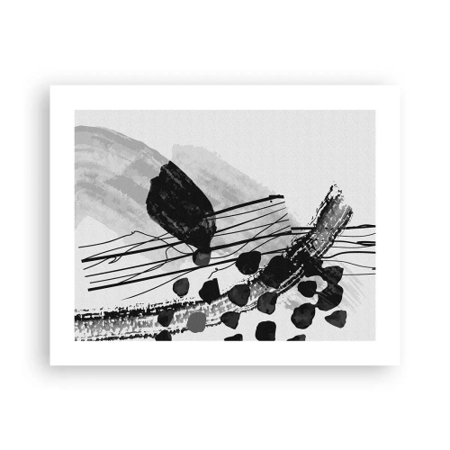 Affiche - Poster - Abstraction organique noir et blanc - 50x40 cm