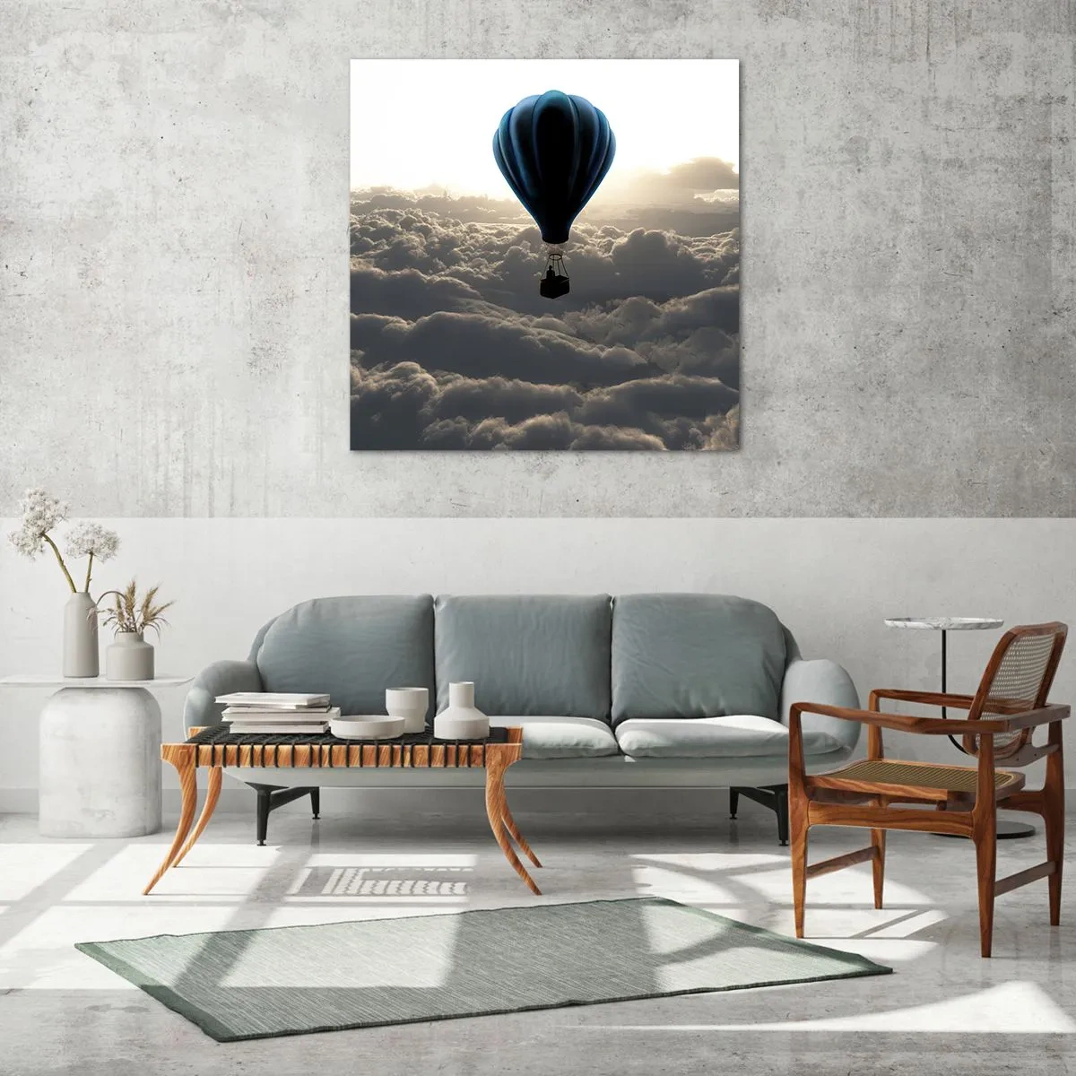 Impression sur verre - Image sur verre - Un vagabond au dessus des nuages - 50x50 cm