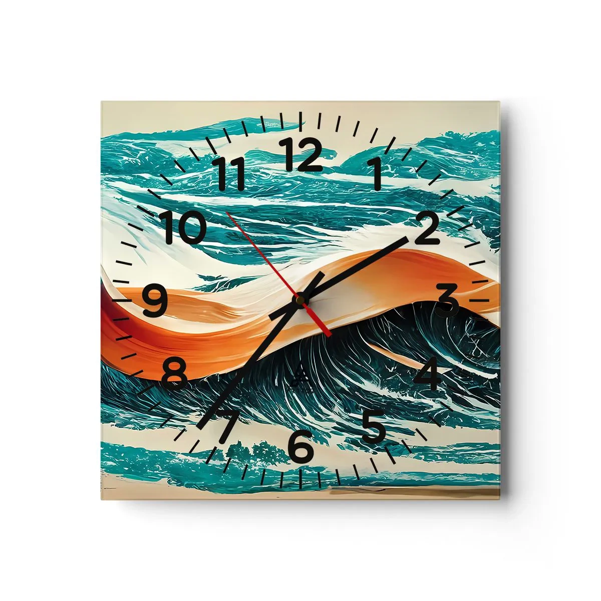 Horloge murale - Pendule murale - Le rêve d'un surfeur - 30x30 cm