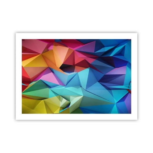 Affiche - Poster - Origami arc-en-ciel - 70x50 cm