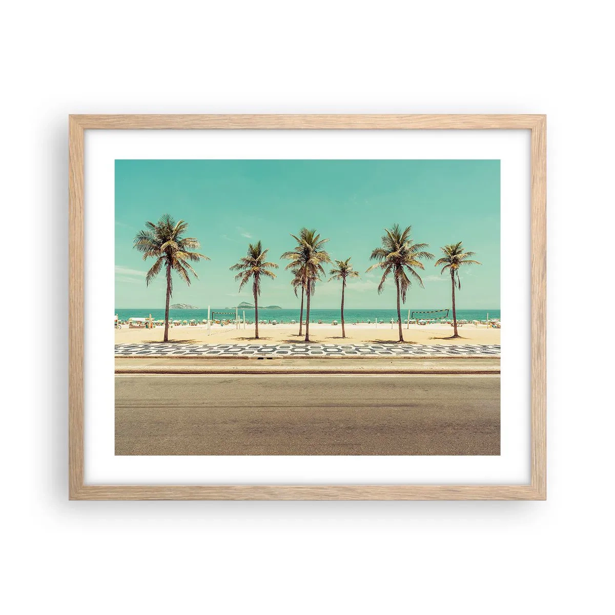 Affiche dans un chêne clair - Poster - Gardien de plage - 50x40 cm