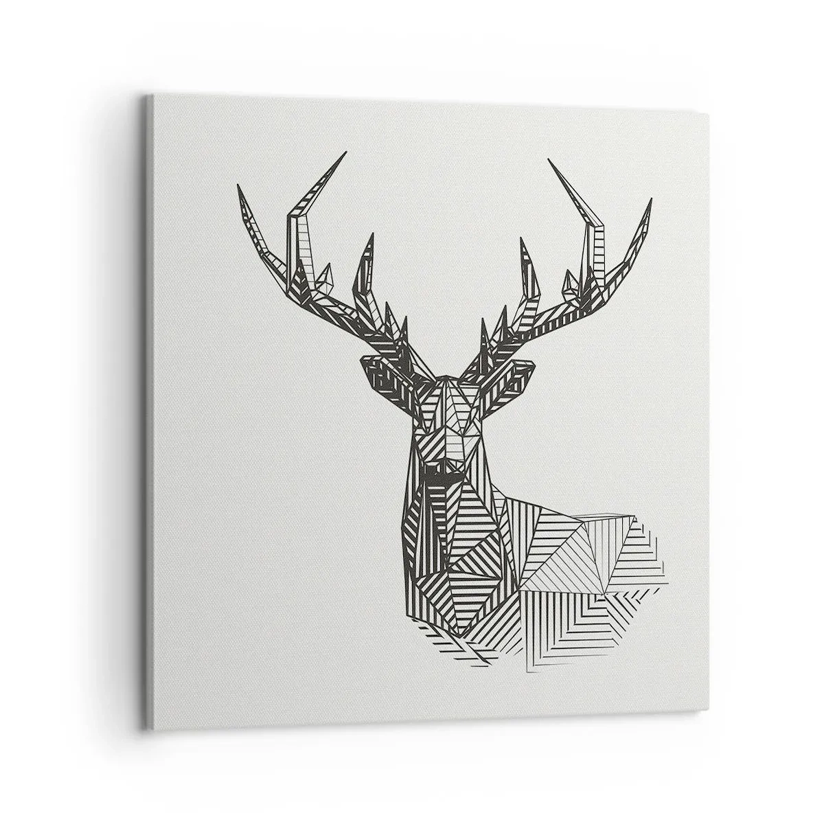 Impression sur toile - Image sur toile - Cerf dans un style cubique - 60x60 cm