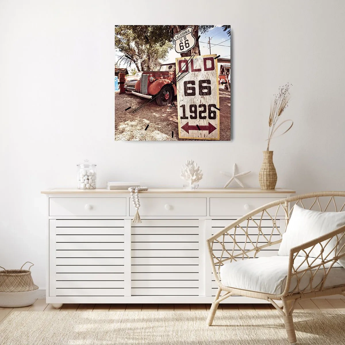 Horloge murale - Pendule murale - La légende de la province américaine - 40x40 cm