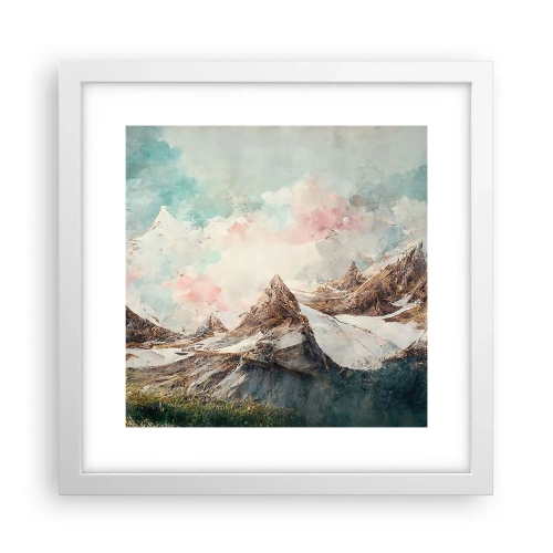 Affiche dans un cadre blanc - Poster - Lames de roche - 30x30 cm