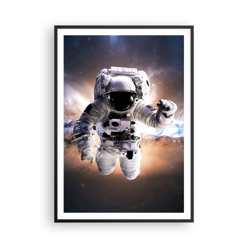 Affiche dans un cadre noir - Poster - Salutations de l'espace - 70x100 cm