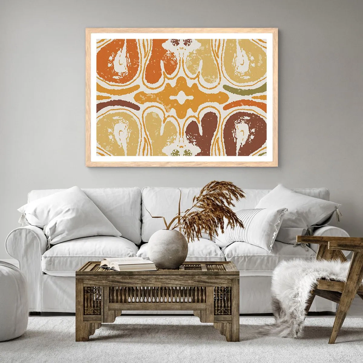 Affiche dans un chêne clair - Poster - Abstraction sentimentale - 91x61 cm