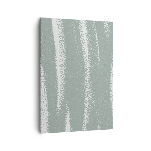 Impression sur toile - Image sur toile - Vagues d'hiver dans les tons menthe et blanc - 50x70cm - Abstraction dans un climat hivernal - Décoration murale moderne pour le salon et la chambre ARTTOR