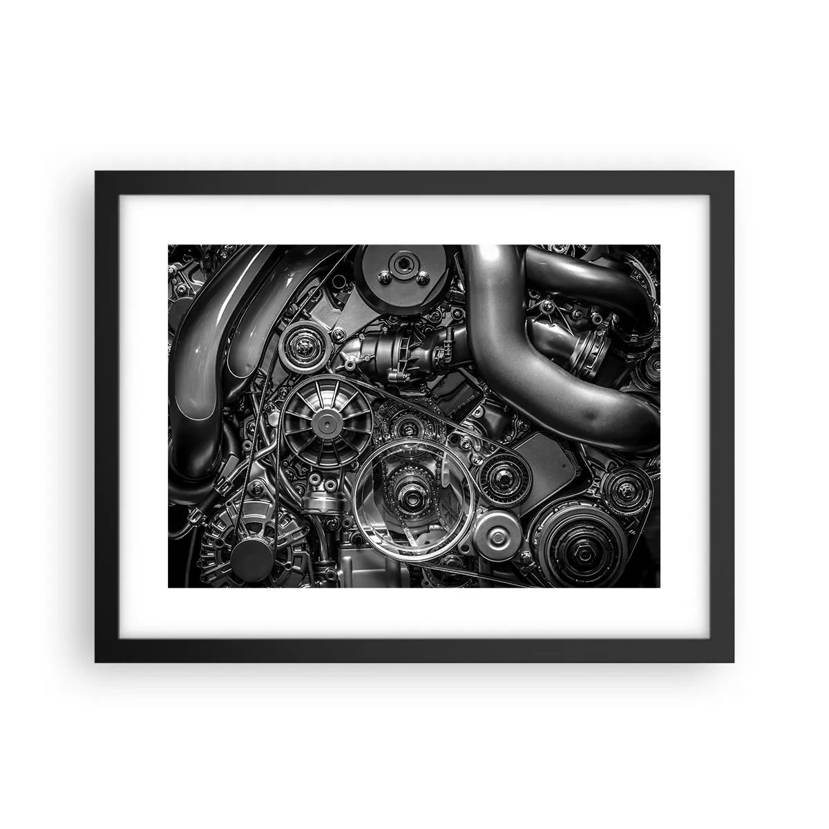 Affiche dans un cadre noir - Poster - Poésie mécanique - 40x30 cm