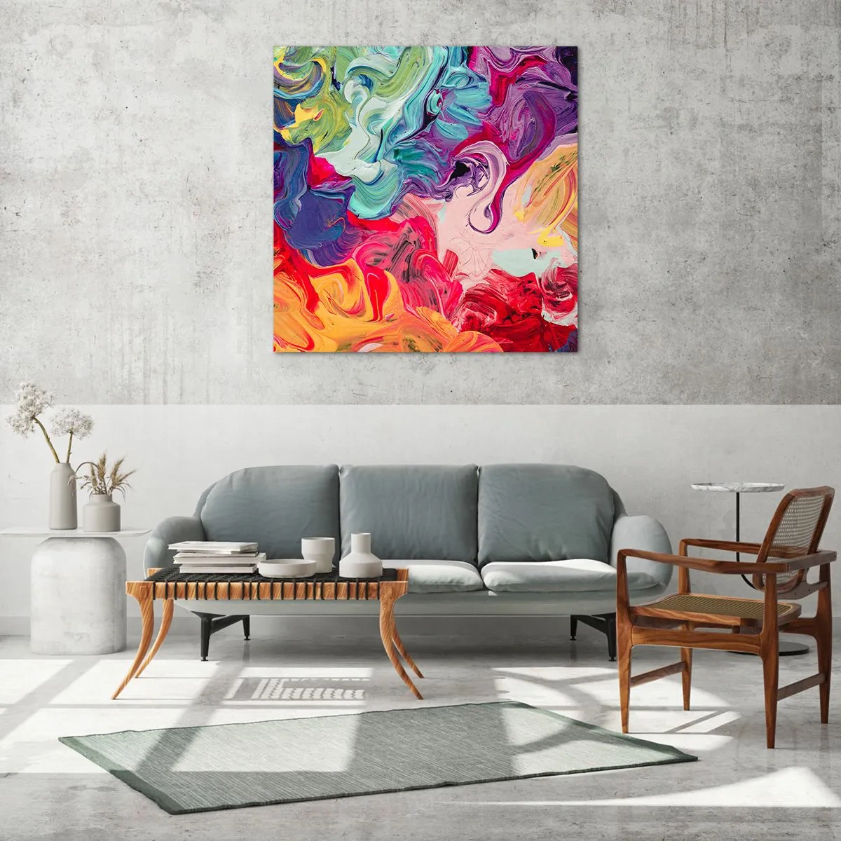 Impression sur verre - Image sur verre - La naissance des couleurs - 60x60 cm