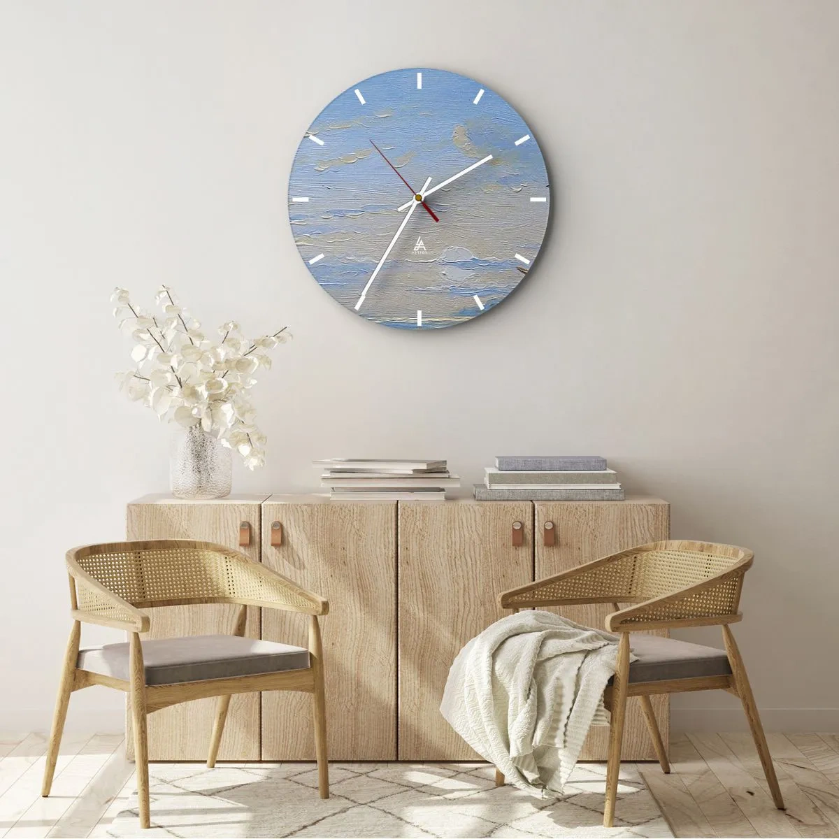 Horloge murale - Pendule murale - Eau, terre, air - 30x30 cm