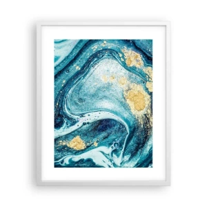Affiche dans un cadre blanc - Poster - Vortex bleu - 40x50 cm
