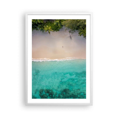 Affiche dans un cadre blanc - Poster - Plage paradisiaque - 50x70 cm