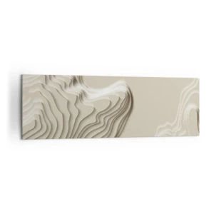 Impression sur toile - Image sur toile - Un motif abstrait dans des tons beiges avec un effet linéaire. - 160x50cm - Topographie artistique - Décoration murale moderne pour le salon et la chambre ARTTOR