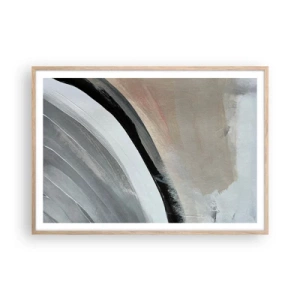 Affiche dans un chêne clair - Poster - Composition : arc de noir et gris - 100x70 cm