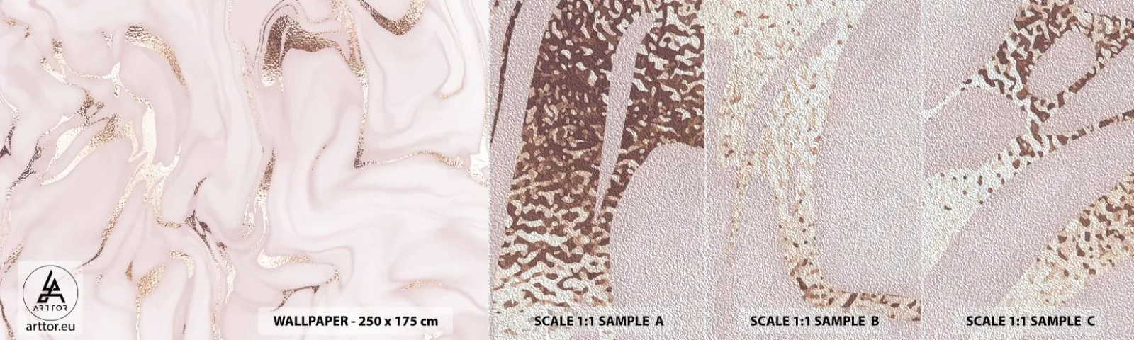 Échantillon de Papier Peint Premium Sand - Dans un châle rose - Abstraction, Morceau, Art moderne - 100x30 cm