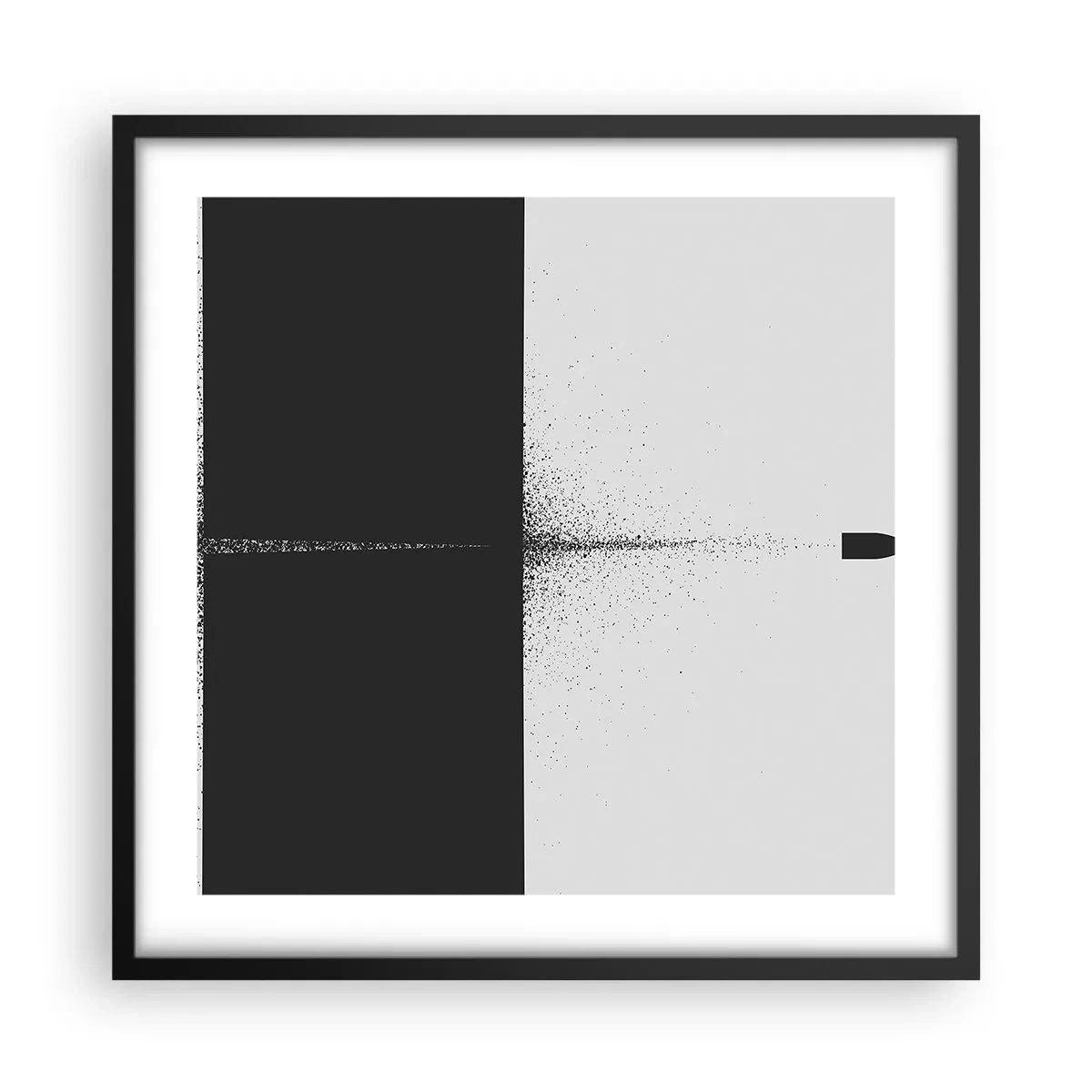 Affiche dans un cadre noir - Poster - Droit au but - 50x50 cm