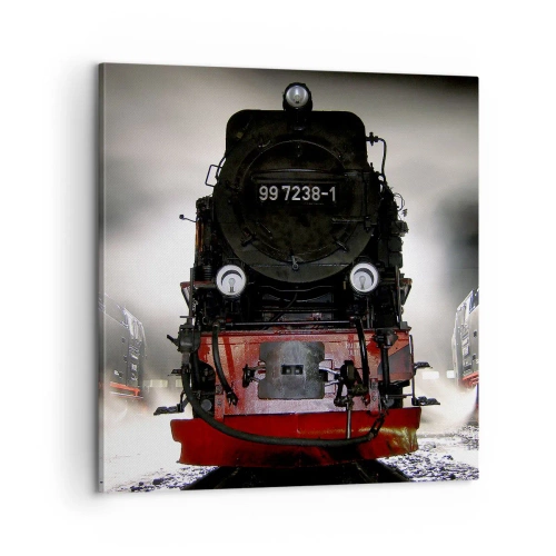 Impression sur toile - Image sur toile - Il se lève et siffle, halète et souffle - 60x60 cm