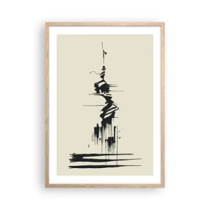 Affiche dans un chêne clair - Poster - Abstraction hâtive - 50x70 cm