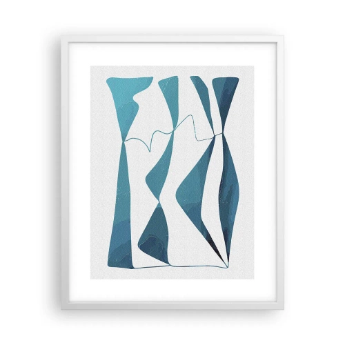 Affiche dans un cadre blanc - Poster - Abstraction : composé turquoise - 40x50 cm