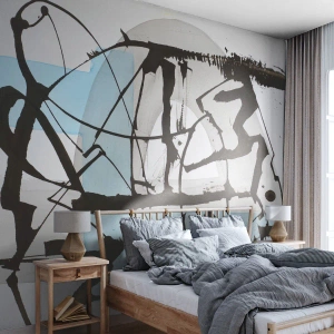 Papier Peint Photo Premium Canvas - Bleu malgré tout - Abstraction, Morceau, Chaos - 350x256 cm