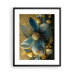 Affiche dans un cadre noir - Poster - Fleurir avec de l'or - 40x50 cm