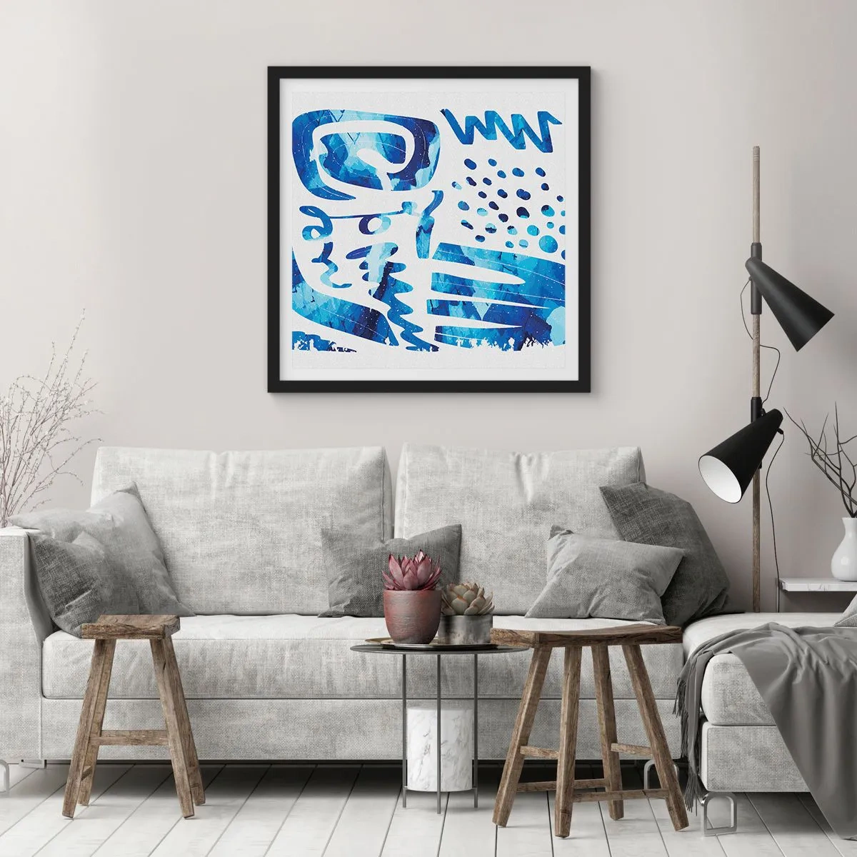 Affiche dans un cadre noir - Poster - Retour aux racines - 60x60 cm