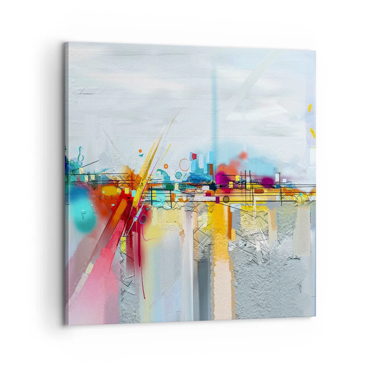 Impression sur toile - Image sur toile - Pont de joie sur le fleuve de la vie - 60x60 cm