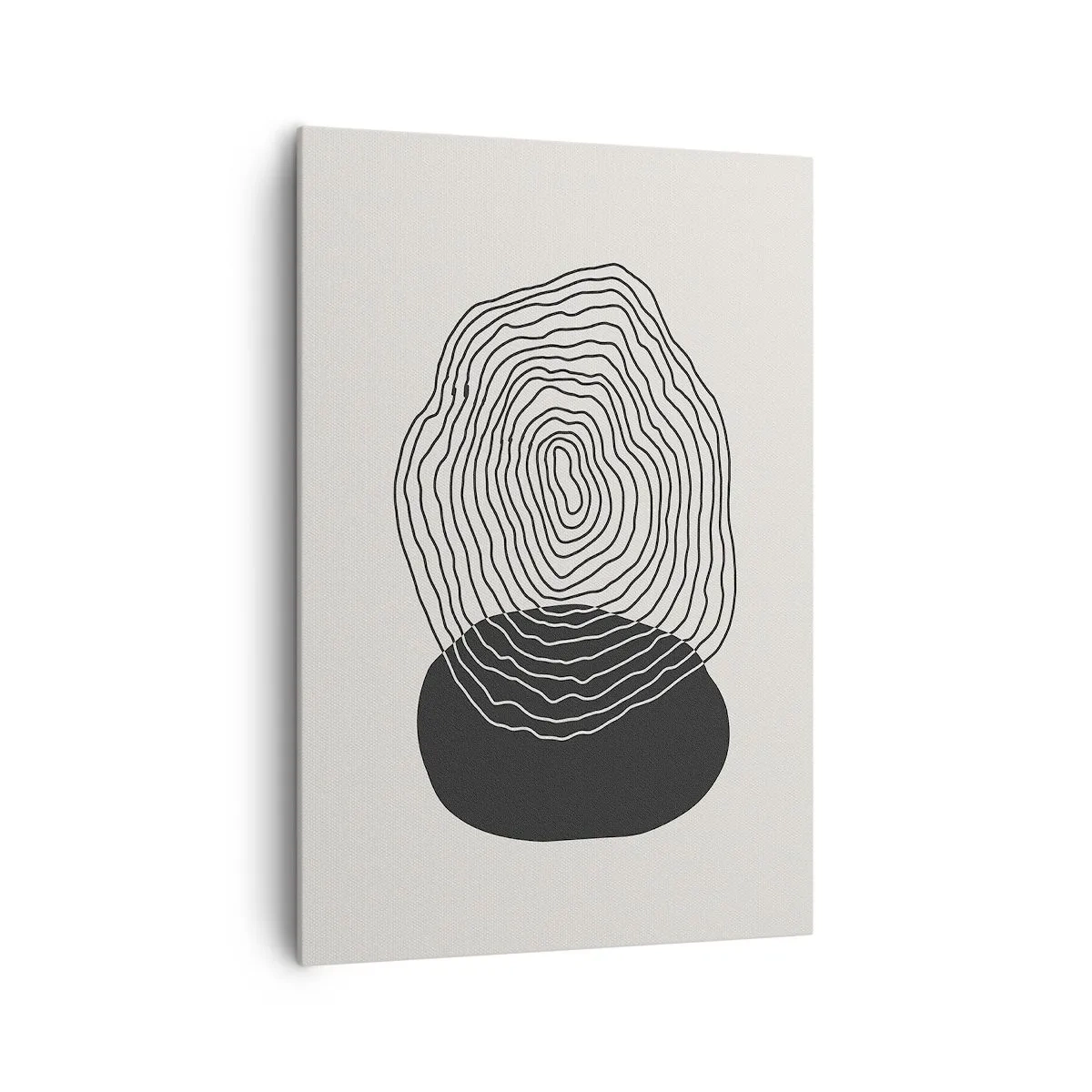 Impression sur toile - Image sur toile - Motif abstrait avec des lignes et des formes en noir et blanc - 70x100cm - Durabilité et oscillation - Décoration murale moderne pour le salon et la chambre ARTTOR