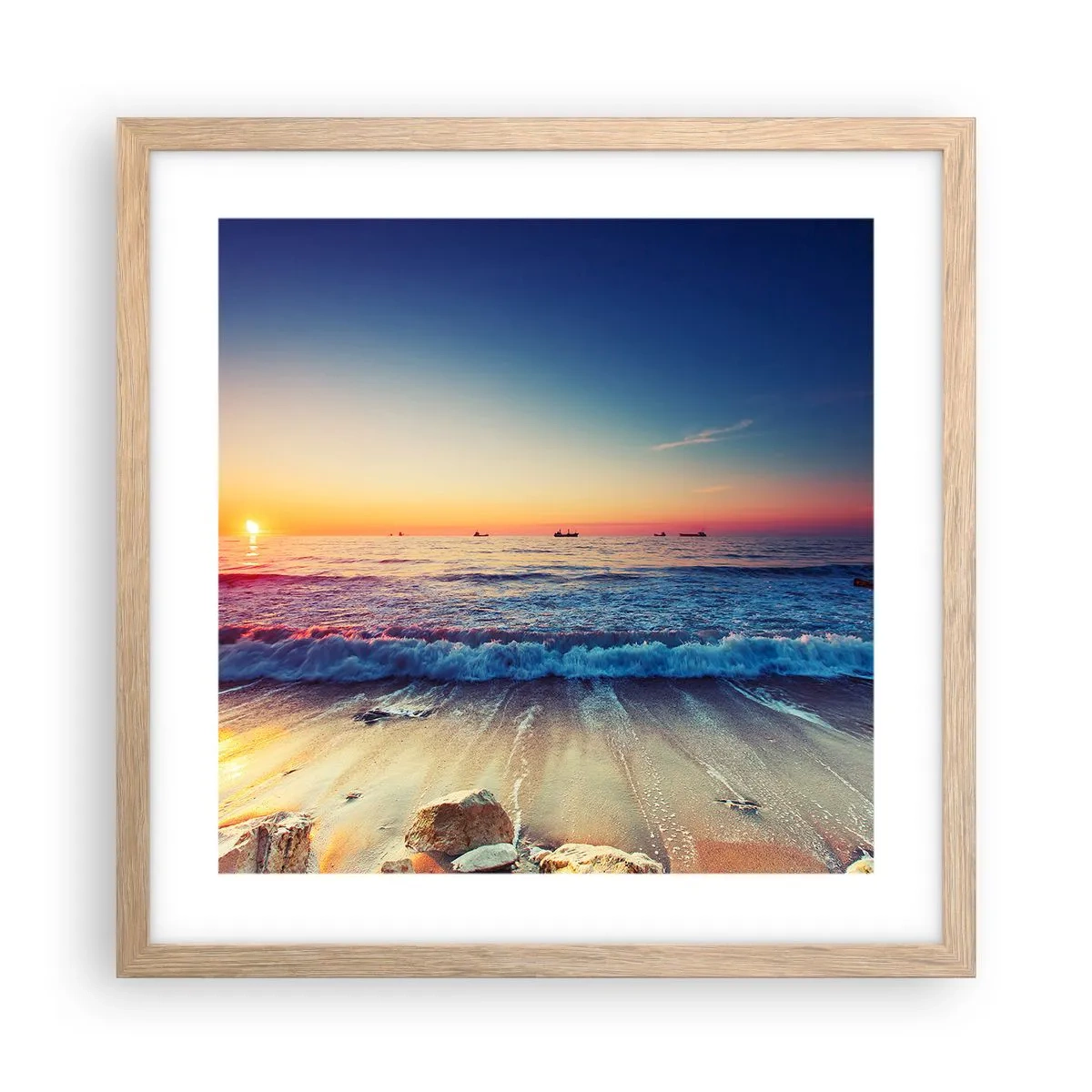 Affiche dans un chêne clair - Poster - Mais quel horizon ? - 40x40 cm