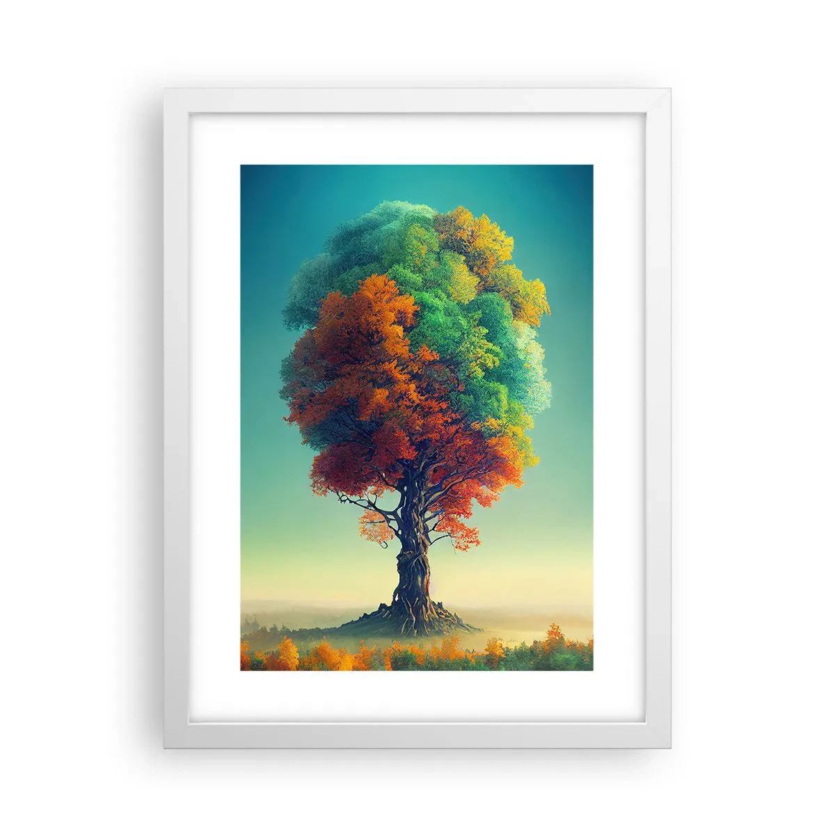 Affiche dans un cadre blanc - Poster - Le chêne – le père de la nature - 30x40 cm