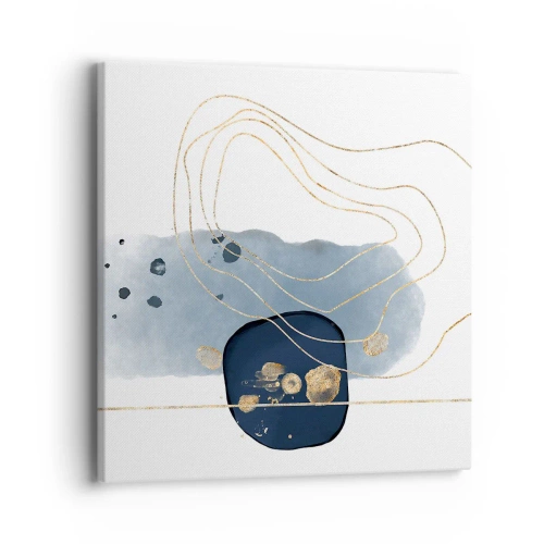 Impression sur toile - Image sur toile - Fantaisie bleu et or - 40x40 cm