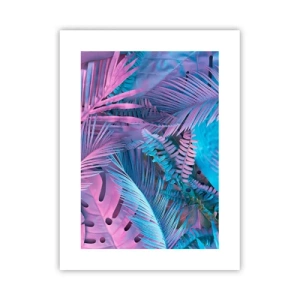Affiche - Poster - Les tropiques en rose et bleu - 30x40 cm